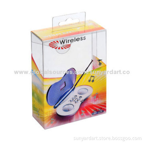 Clear plastic apple pie box with soft crease, in offset printing